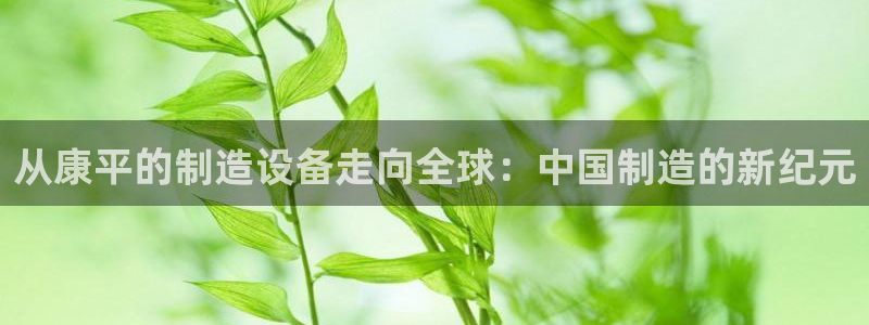 意昂体育3平台：从康平的制造设备走向全球：中国制造的新纪元