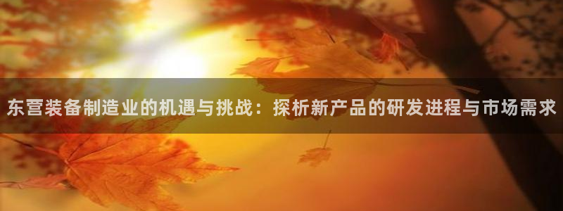意昂体育3招商电话号码是多少啊：东营装备制造业的机遇与挑战：