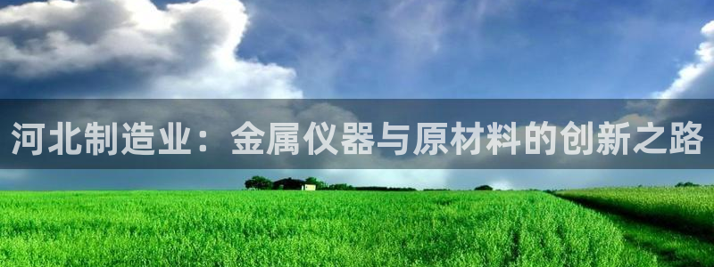 意昂体育3平台注册流程图：河北制造业：金属仪器与原材料的创新