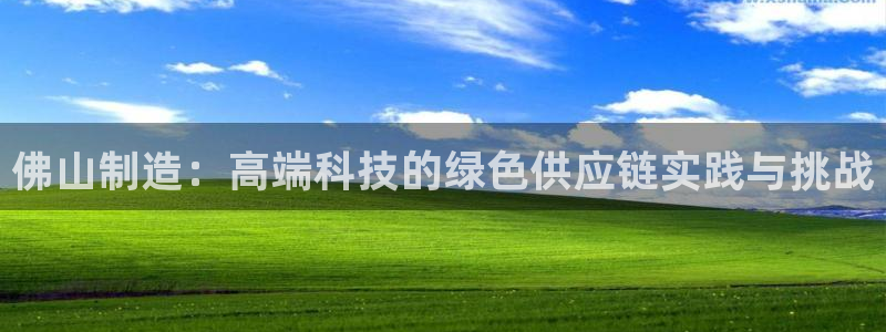 意昂体育3开户：佛山制造：高端科技的绿色供应链实践与挑战
