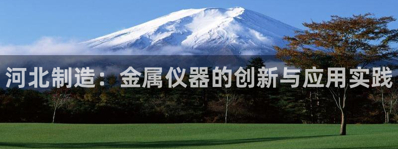 意昂体育3平台APP：河北制造：金属仪器的创新与应用实践