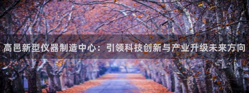 意昂3开户：高邑新型仪器制造中心：引领科技创新与产业升级未来